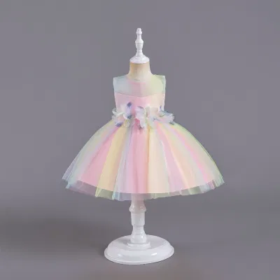 Robe de mariée à fleurs pour filles, personnalisée, Style doux et bouffant, robe de princesse élégante pour fête d'anniversaire, livraison rapide